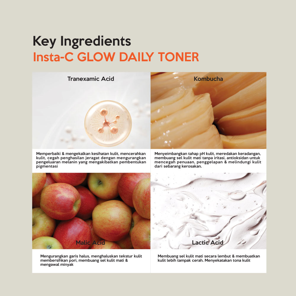 InstaC Glow Daily Toner 100ml | Skin Brightening | Hyperpigmentation Dark Spots Jeragat